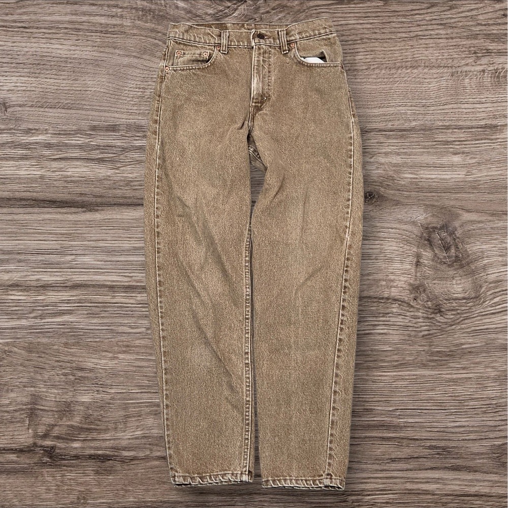 Vintage Levis 550 30x30 Relaxed Fit Tapered Leg Brown Tan Jeans Made in USA